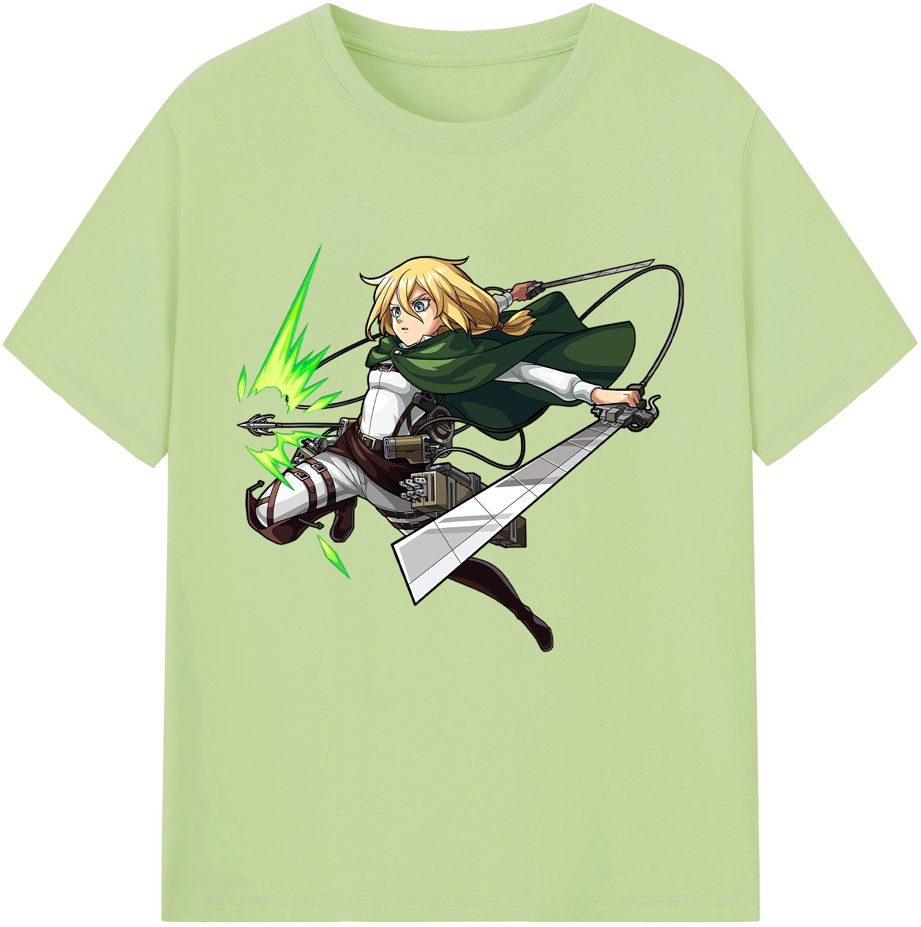 （画像用） 進撃の巨人 クリスタ·レンズ Attack on Titan Christa Lenz 綿100％半袖Tシャツ（フロントプリント）
